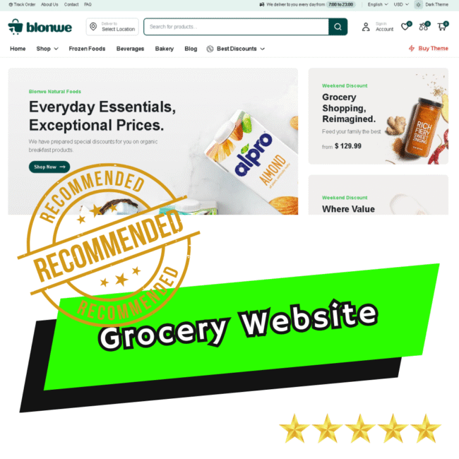 Grocery e-Commerce Website Template