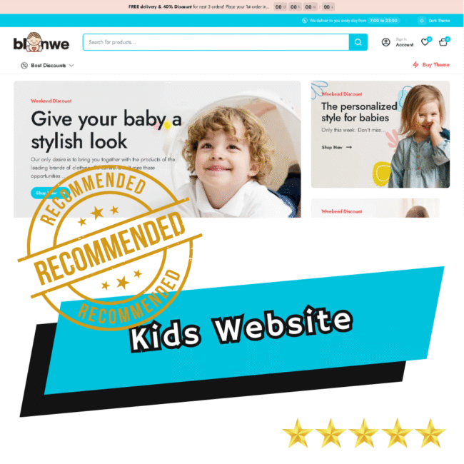 Kids e-Commerce Website Template