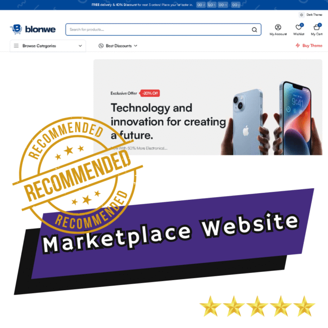 Marketplace e-Commerce Website Template