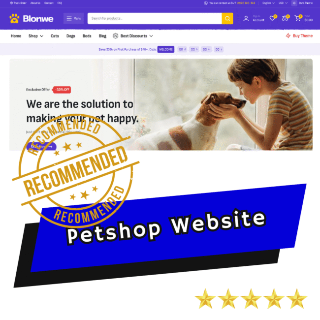 Petshop e-Commerce Website Template